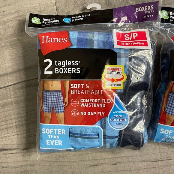 4 pairs Hanes men’s boxers underwear size small - Picture 2 of 4